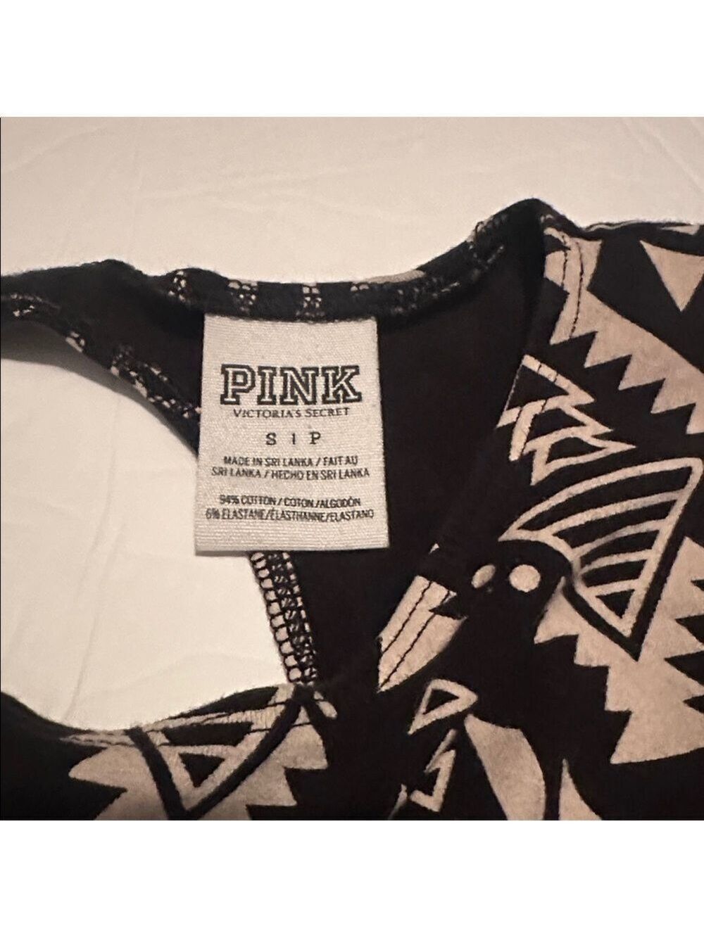 PINK Victoria's Secret Black Tan Geometric Dress Small - Picture 3 of 6